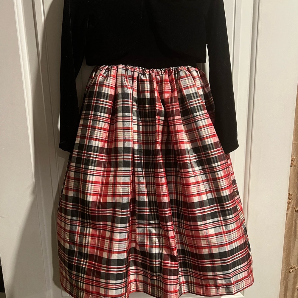 Red and Black Plaid Formal Dress